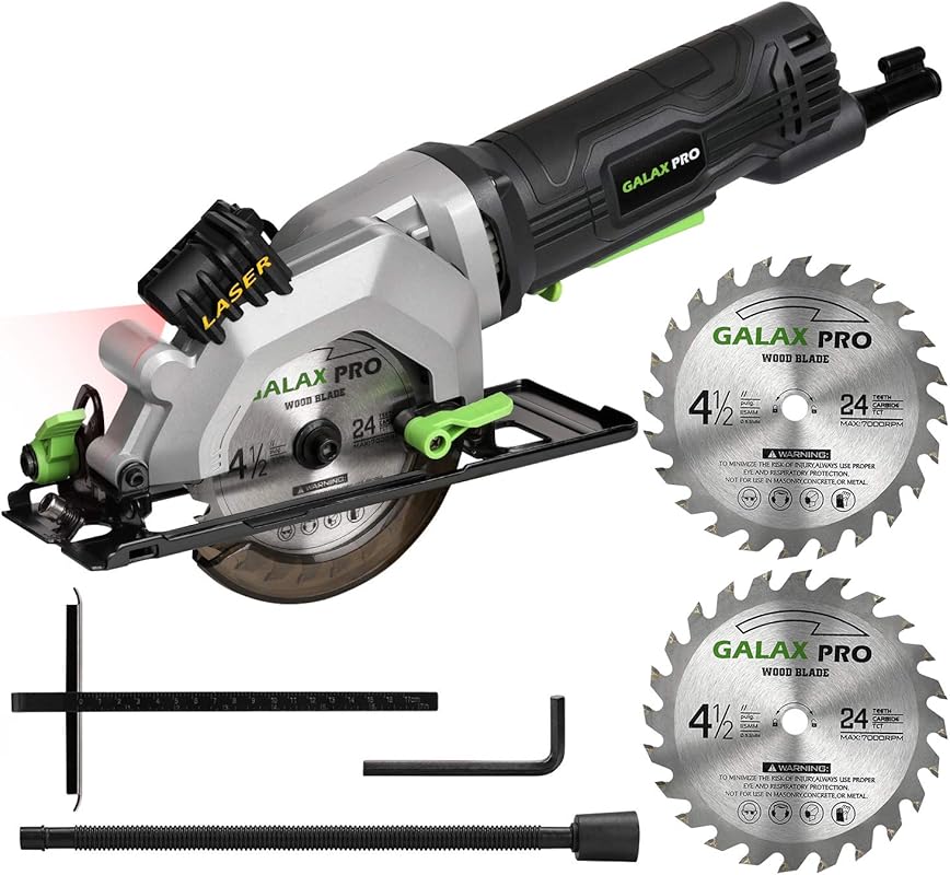 GALAX PRO 4Amp Circular Saw with Laser Guide, Max Depth 1-11/16