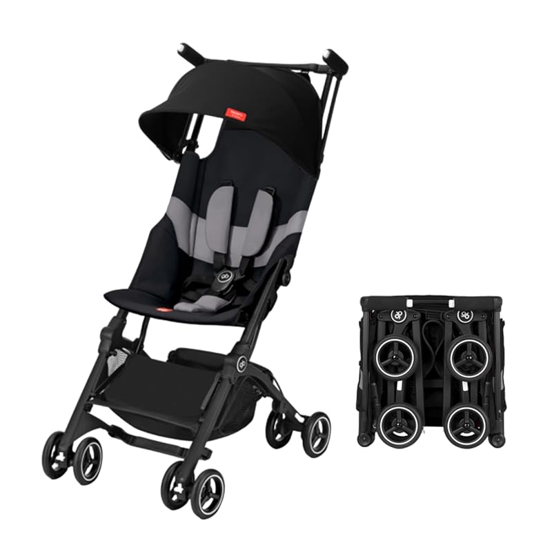 Ultra Compact Lightweight Travel Stroller with Canopy and Reclining Se