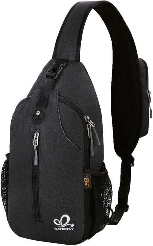 WATERFLY Crossbody Sling Backpack, Waterproof Chest Bag for Travel & H