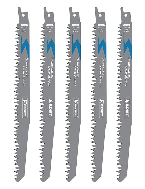 EZARC 9-Inch Reciprocating Saw Blade 5TPI for Pruning & Wood Cutting (