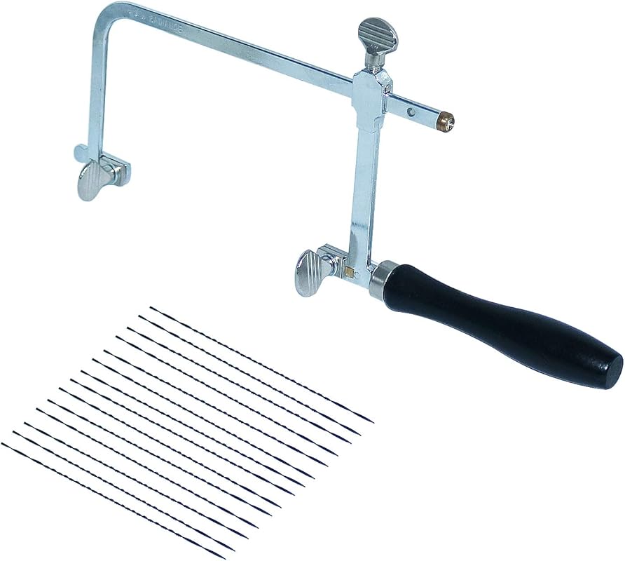 Jewelers Saw Frame Set with 12 Pieces Adjustable Cutting Tools for Sma
