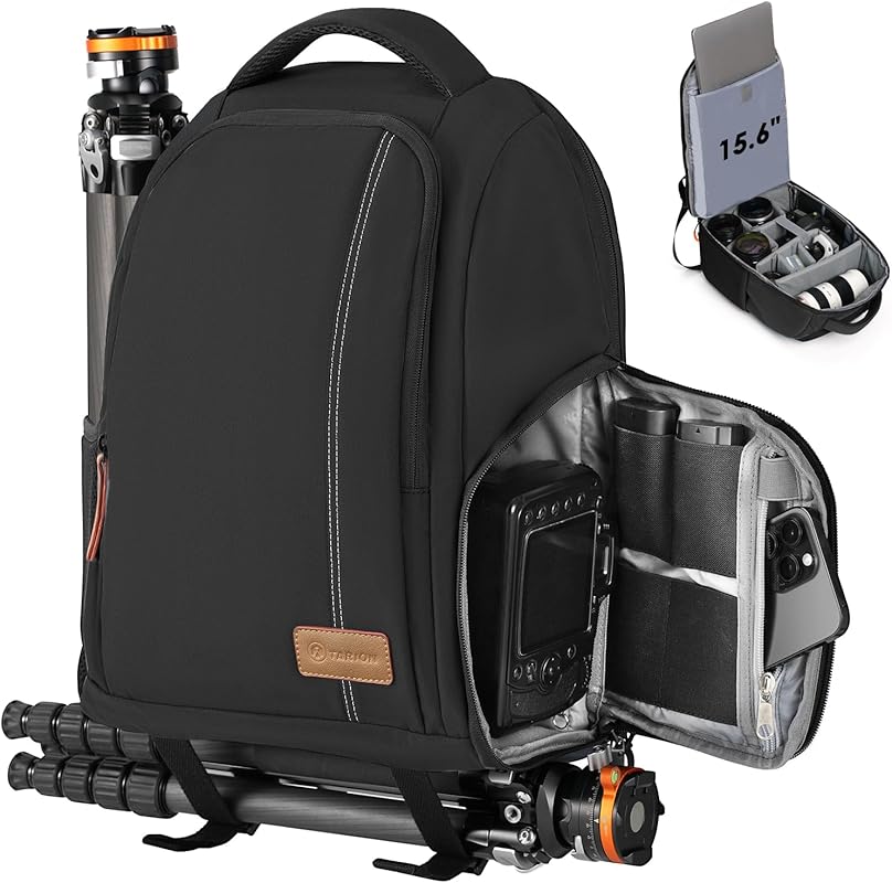 TARION Compact Anti-theft Camera Backpack with 15.6