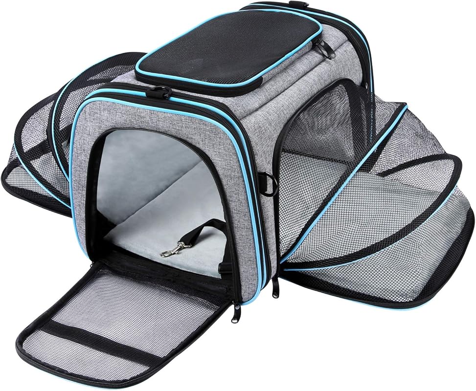 Airline Approved Large Soft Sided Expandable Pet Carrier with Fleece P