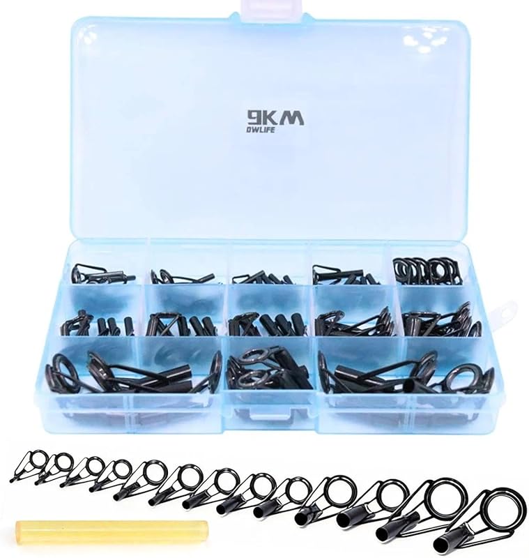 9KM DWLIFE Fishing Rod Tip Repair Kit with Ceramic Ring & 25/35/45/60/