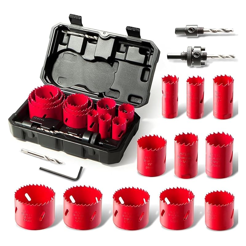 HYCHIKA Bi-Metal 17Pcs Hole Saw Kit 3/4