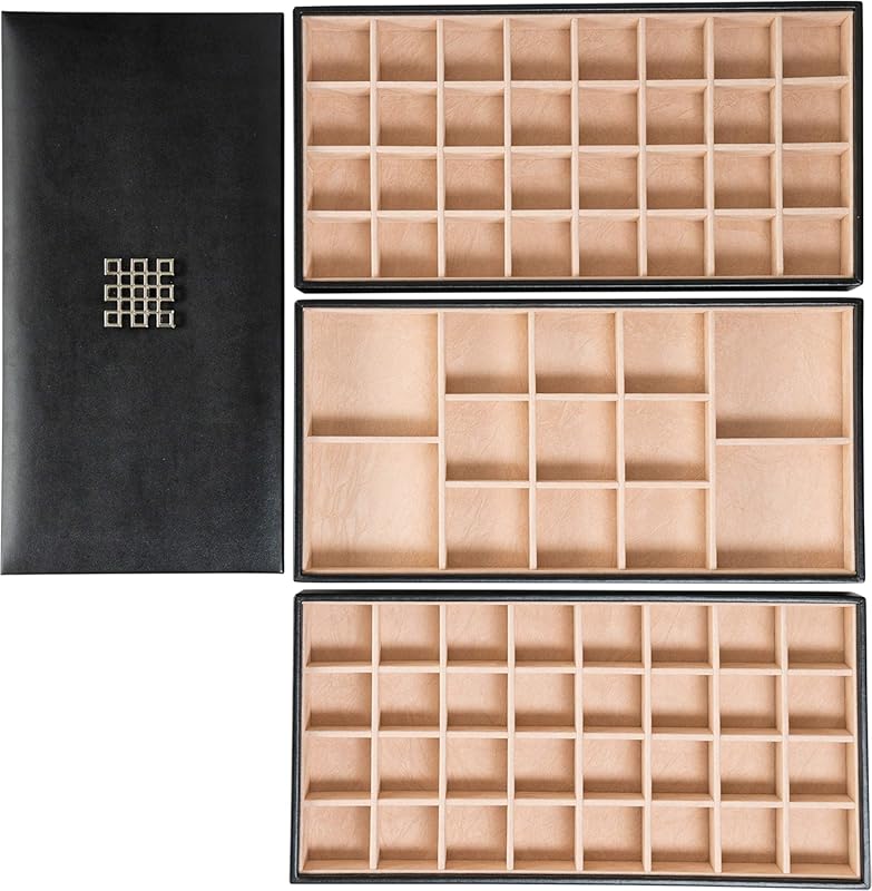 Glenor Co Stackable Earring Organizer Tray with Lid, 77 Slots for Earr