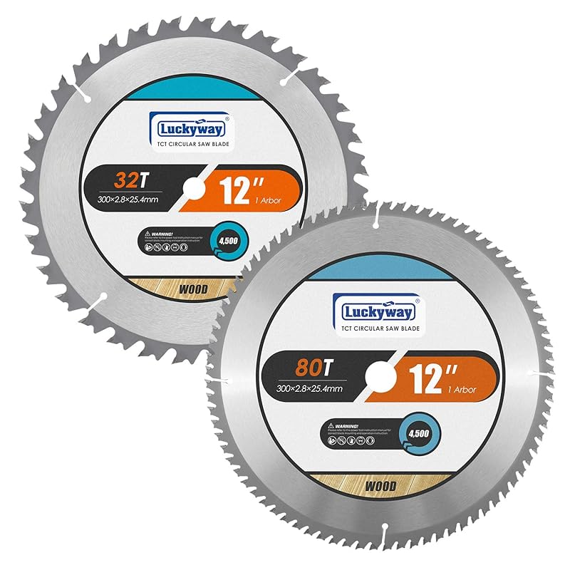 Luckyway 12 Inch Miter Saw Blades 32T & 80T