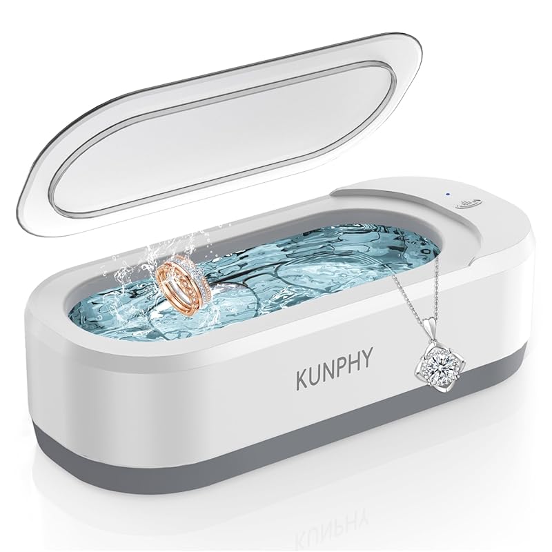 KUNPHY Ultrasonic Jewelry Cleaner Machine 12oz 46KHz One-Touch Sonic C