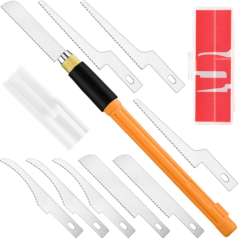 Honoson Mini Hand Saw Kit with 9 Razor Blades for Modeling, Crafts & P