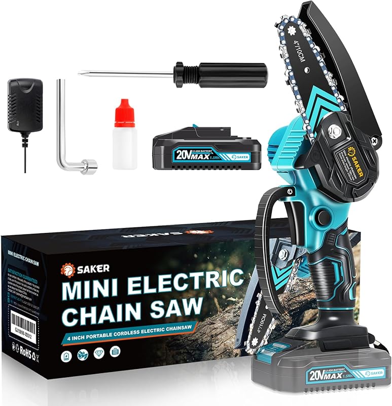 Saker Mini Chainsaw Cordless: Portable Electric Handheld Chain Saw for