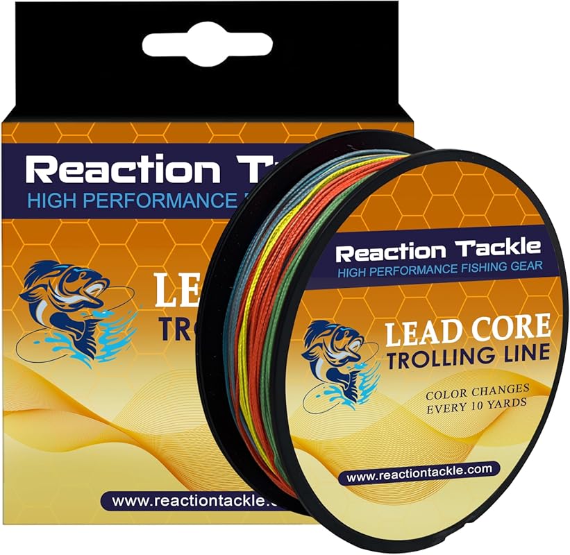 Reaction Tackle Lead Core Trolling Line - 12lb to 36lb Braided Fishing