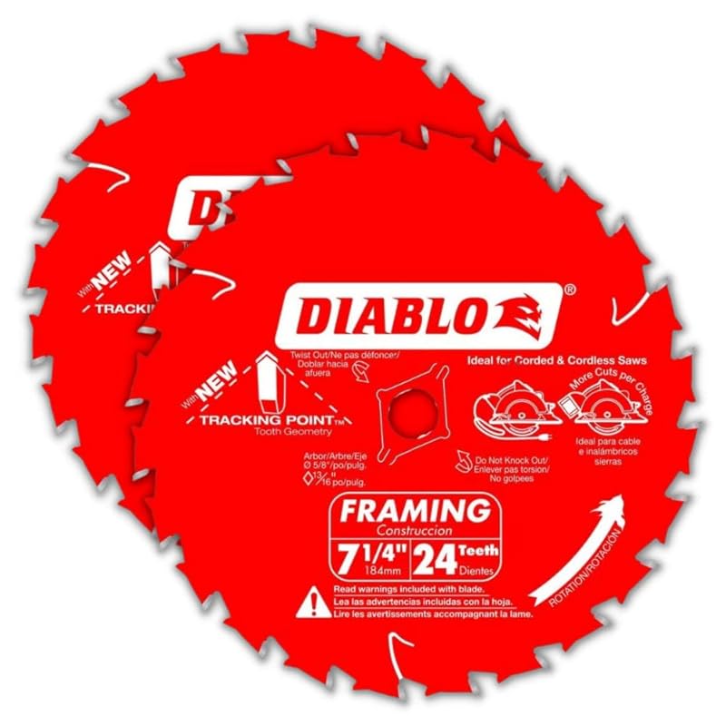 Diablo 7-1/4-Inch Tracking Point 24-Tooth Saw Blades (2-Pack) - Tico C