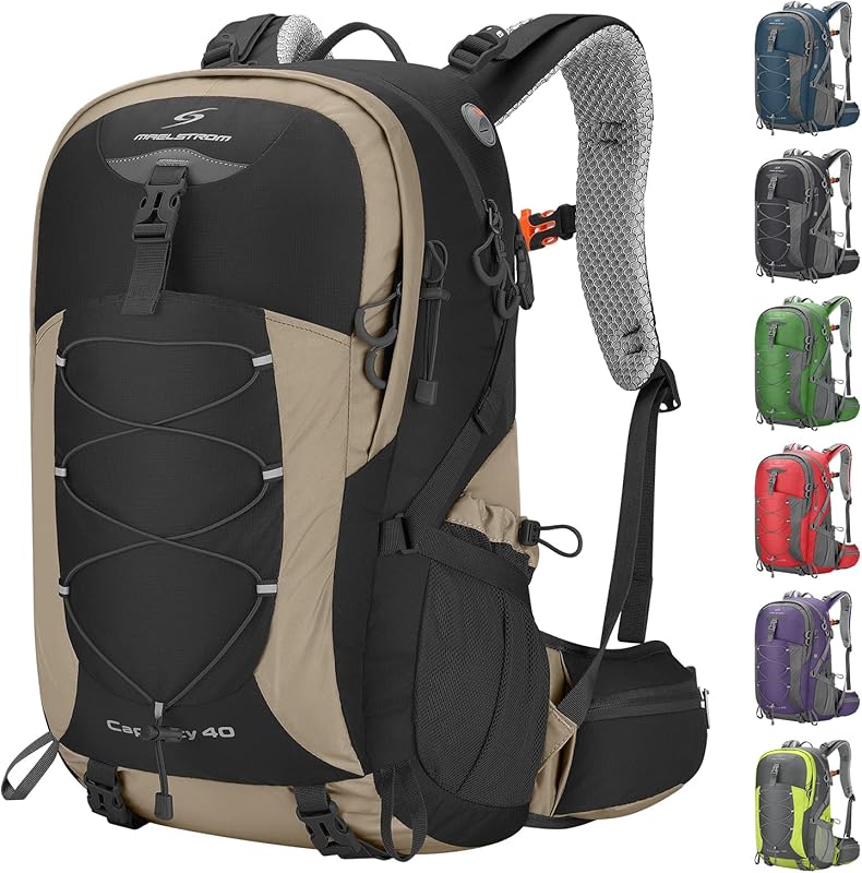 Maelstrom 40L Waterproof Hiking Backpack with Rain Cover, Lightweight 