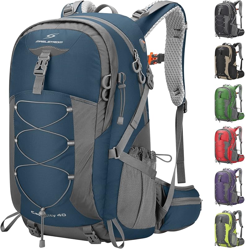 Maelstrom 40L Waterproof Hiking Backpack with Rain Cover, Lightweight 