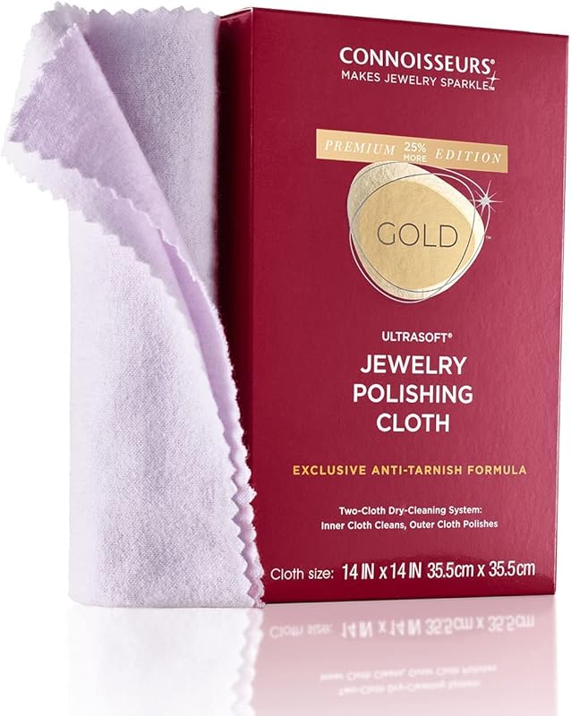 CONNOISSEURS Extra Large Anti-Tarnish Polishing Cloth for Gold Jewelry