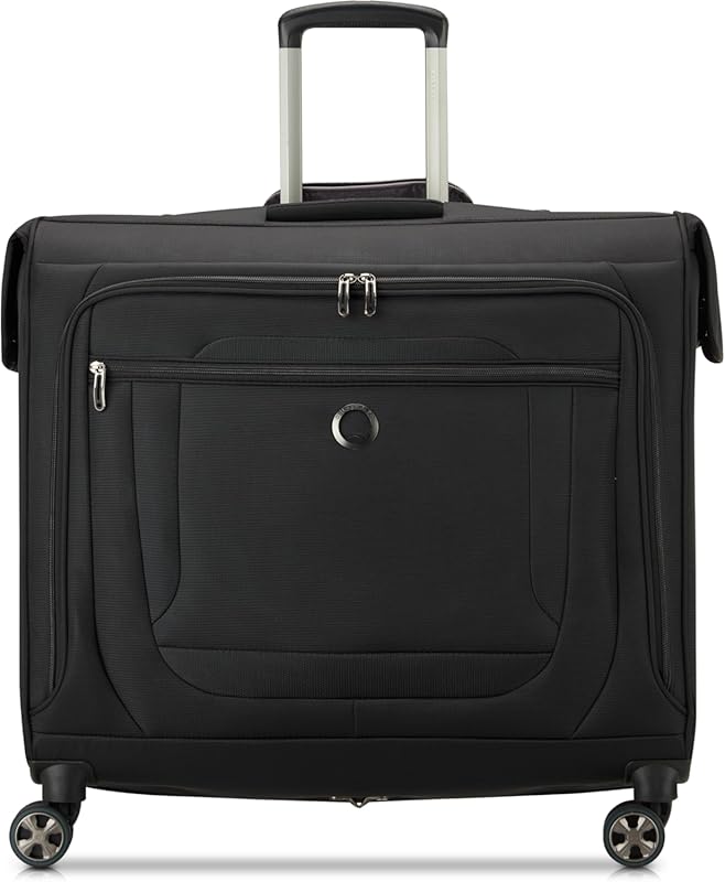DELSEY Paris Helium DLX Lightweight Rolling Garment Bag with Spinner Wheels and SECURITECH Zip, Black