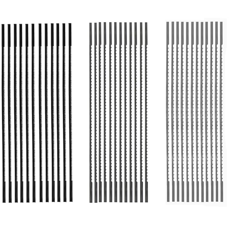 FOXBC 5 Inch Plain End Scroll Saw Blade Set, 36-Pack (28TPI, 12TPI, 10