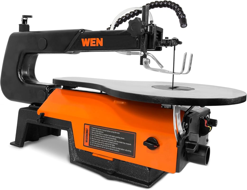 WEN Variable Speed 16-Inch Scroll Saw with Work Light & Easy Blade Cha
