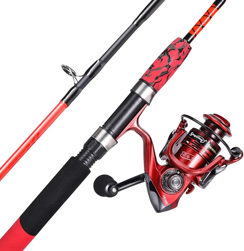 Sougayilang Spinning Reel & Rod Combo, 2-Piece Graphite/Fiberglass, 13