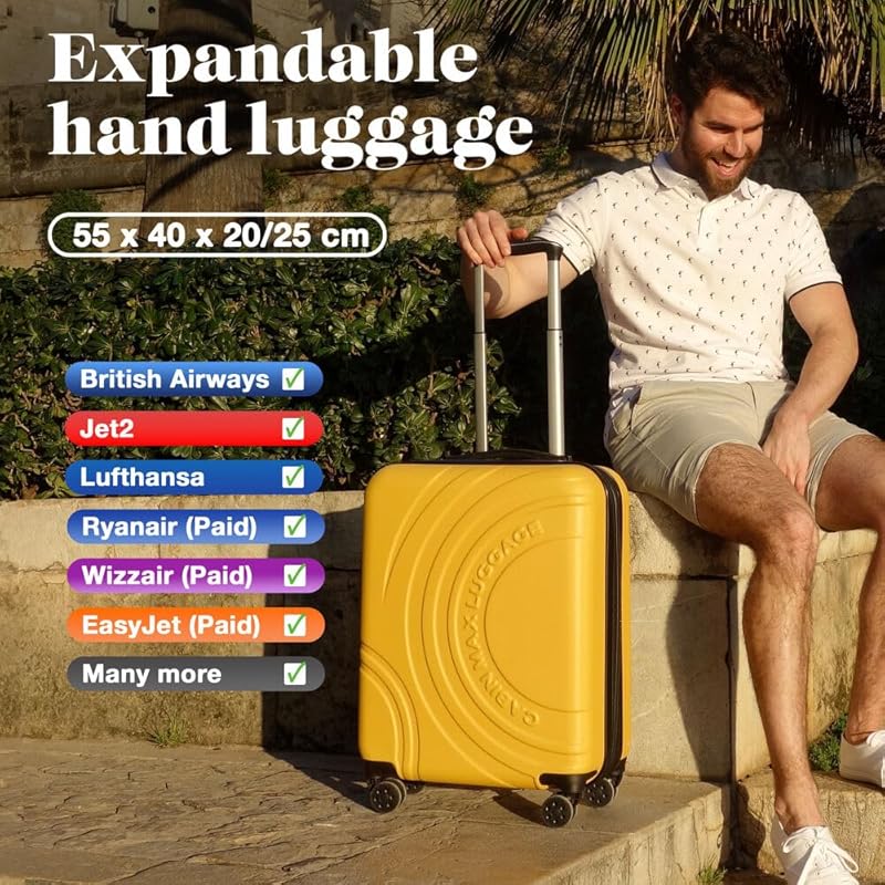 Cabin Max Velocity Expandable 4-Wheel Cabin Luggage for Easyjet, Jet 2