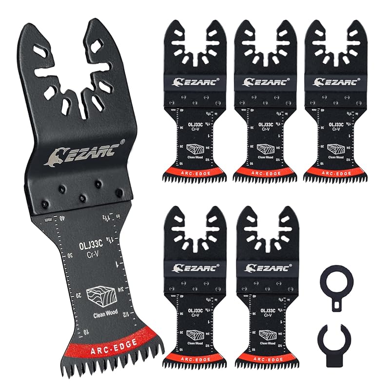 EZARC 5PCS Japanese Oscillating Saw Blades for Clean Wood & Plastic Cu
