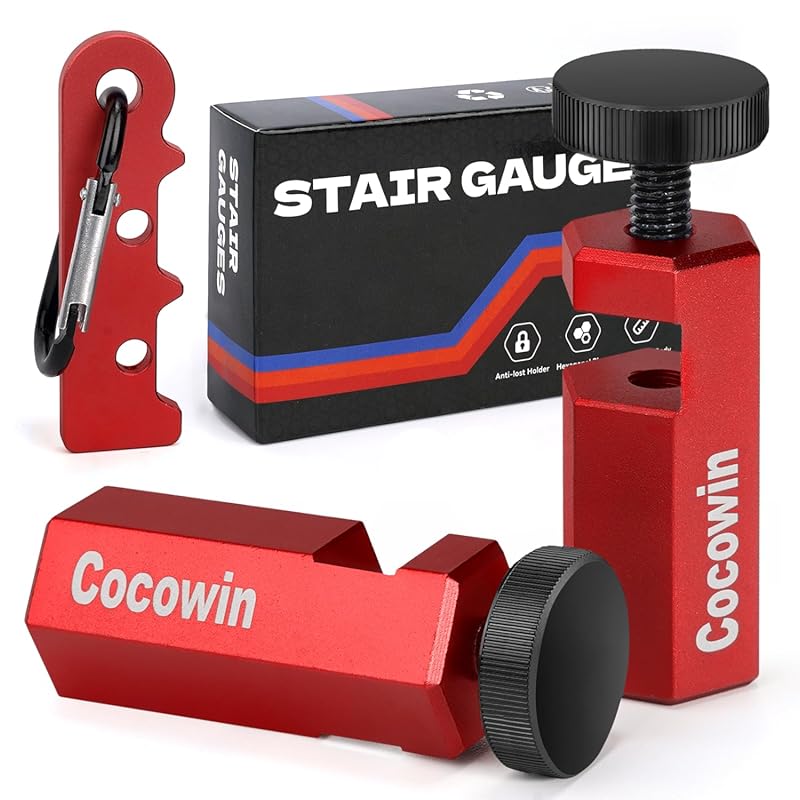 Red Cocowin Tall Stair Gauges with Holder & Carabiner – Framing Square