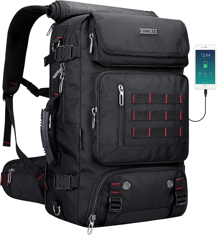 WITZMAN Airline Approved Convertible Nylon Duffle Backpack for Men Wom