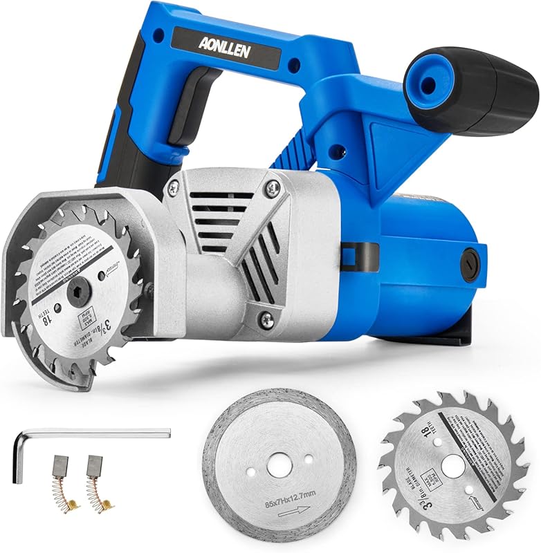 6.8 Amp Electric Circular Toe Kick Saw with 2 Carbide & 1 Diamond Blad