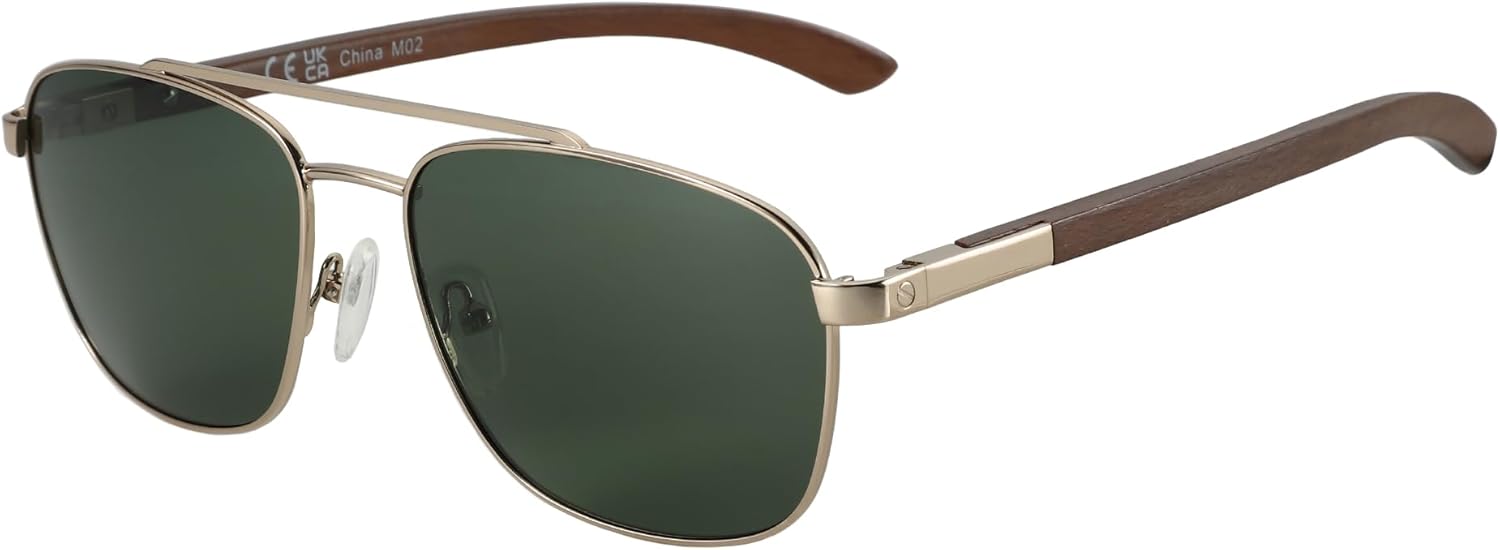 ZENOTTIC Wood Polarized Aviator Sunglasses