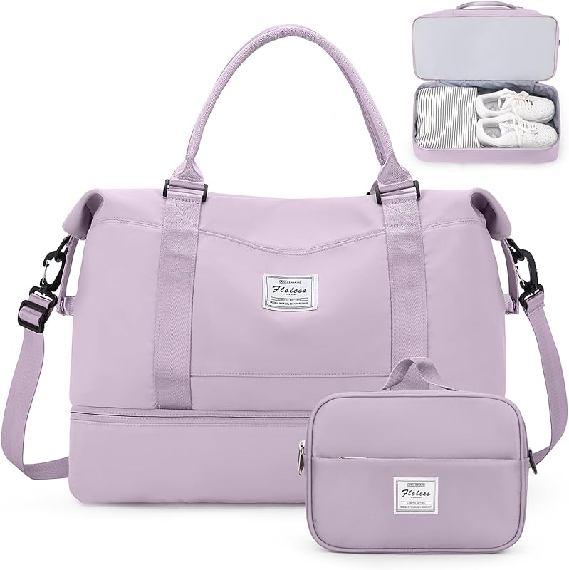 Weekender Bags for Women with Shoe Compartment, Toiletry Bag & Overnig