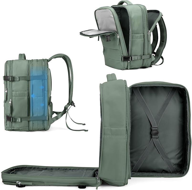 coowoz Large Expandable Carry On Backpack – Waterproof Hiking & Travel