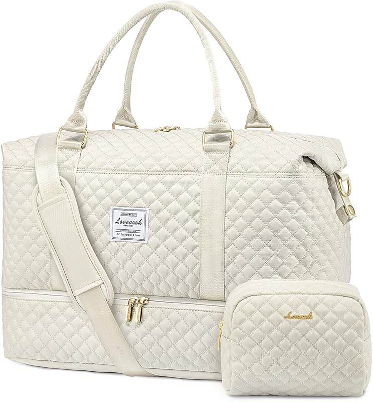 LOVEVOOK Travel Duffle Bag with Shoe Compartment, Toiletry Bag & Wet P