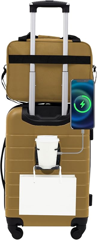 Wrangler Smart Spinner Hardside Luggage 2-Piece Set in Wood Thrush