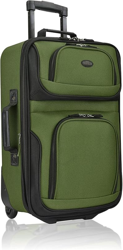 U.S. Traveler Rio 2-Wheel Lightweight Green Softside Carry-On Suitcase
