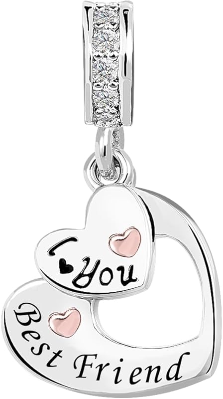 KunBead I Love You Heart Dangle Charms for Pandora Bracelet – Perfect