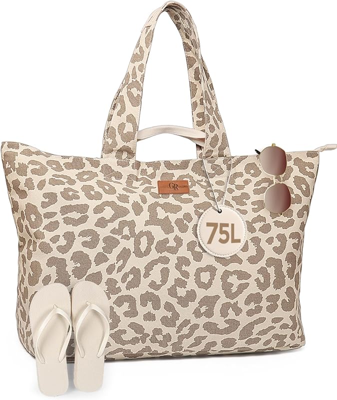 Over-Size Sandproof Beach Tote with 5 Pockets – Extra Large Carry On f