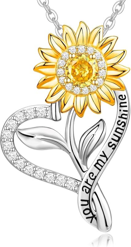 Meeshi 18K Gold Plated Sunflower Necklace for Women -