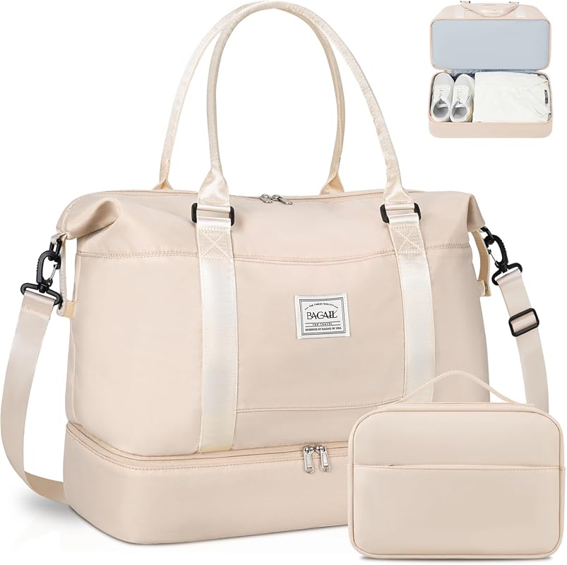 BAGAIL Large Travel Duffel Bag for Women with Wet Pocket, Overnight & 