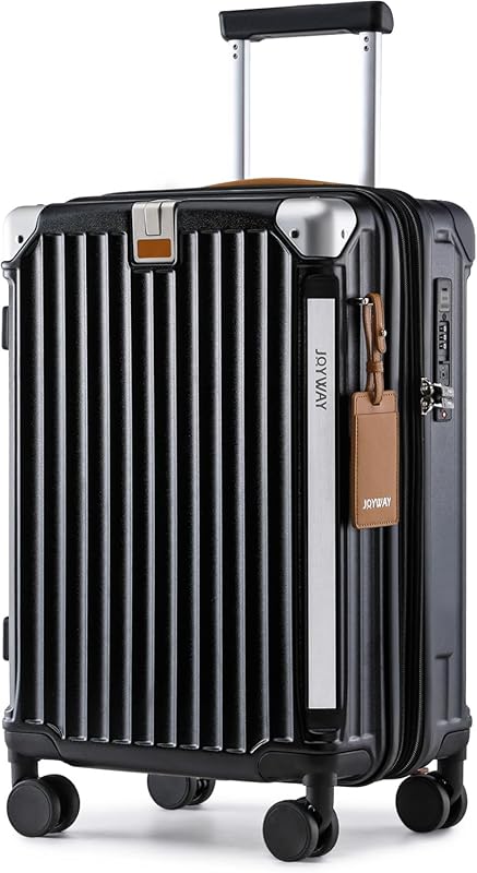 Joyway Expandable Carry On Luggage with Smart Cup Holder, USB Port & T