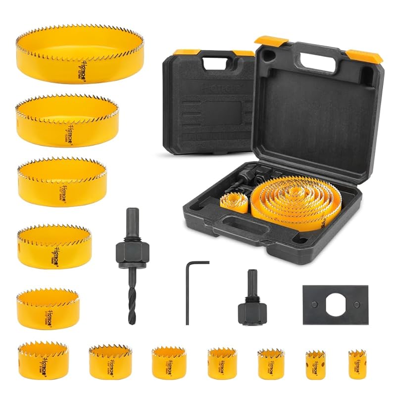 Hoteche 16-Piece Hole Saw Set with 12 Sizes (3/4