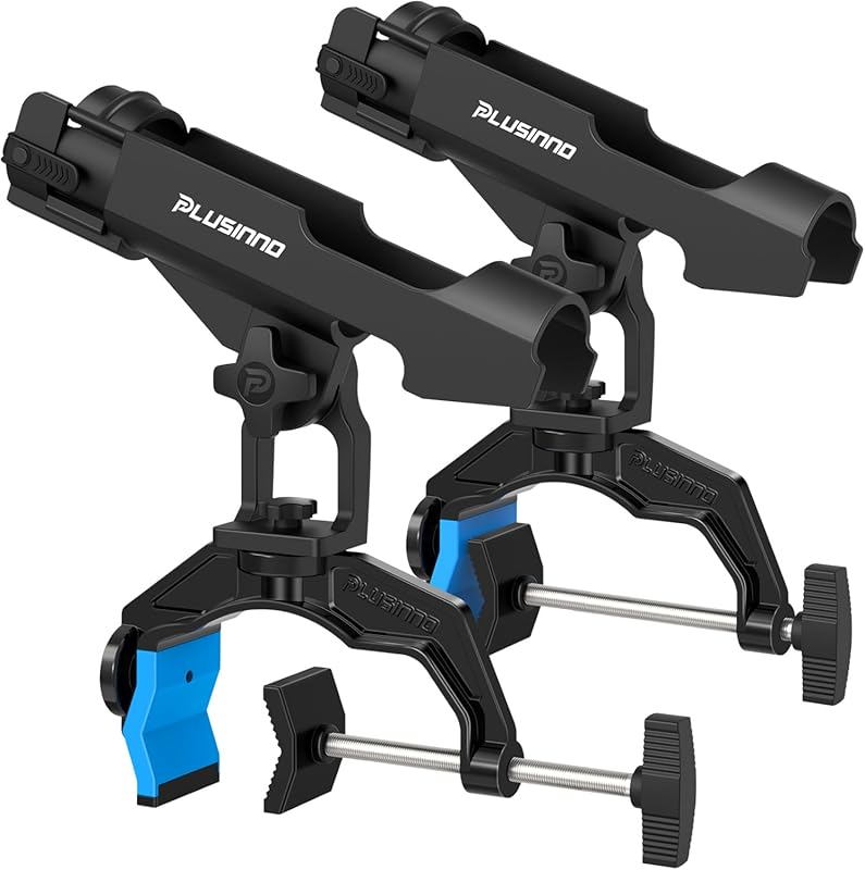 PLUSINNO 1/2/4 Pack Boat Fishing Rod Holders with Dual-V Design & Enla