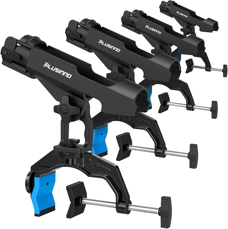 PLUSINNO 1/2/4 Pack Boat Fishing Rod Holders with Dual-V Design & Enla
