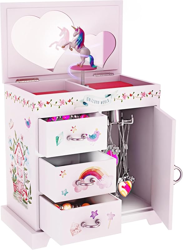 Pretty Me Unicorn Musical Jewelry Box for Kids, Princess Gift for Girl