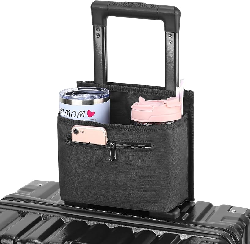 ZHCHG Travel Cup Holder Attachment for Suitcase, Hands-Free Drink Carr