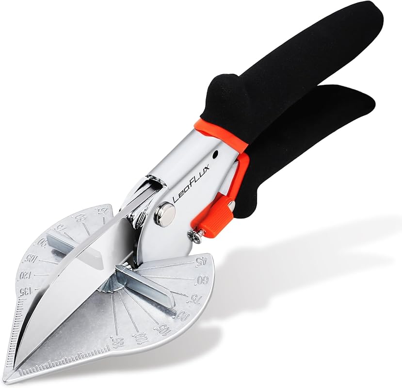 LeafLux Miter Shears for Wood Trim, Adjustable 45°–135°, Multi-Angle H