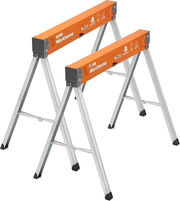 BORA Workhorse Sawhorse 2-Pack PM-3330T - Portable Heavy Duty Foldable