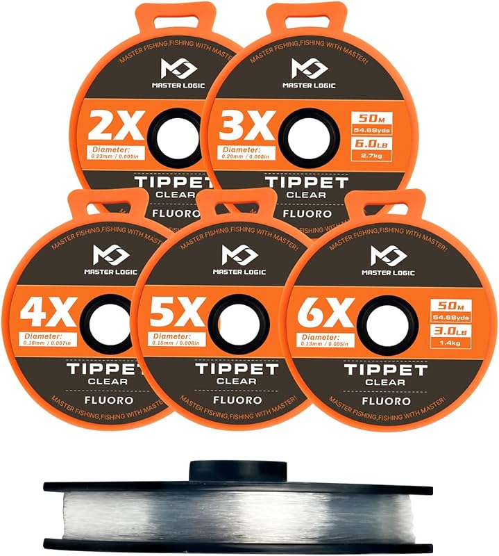 Fly Fishing Tippet Leaders with Holder & Silicone Tenders, 32/55 Yard 