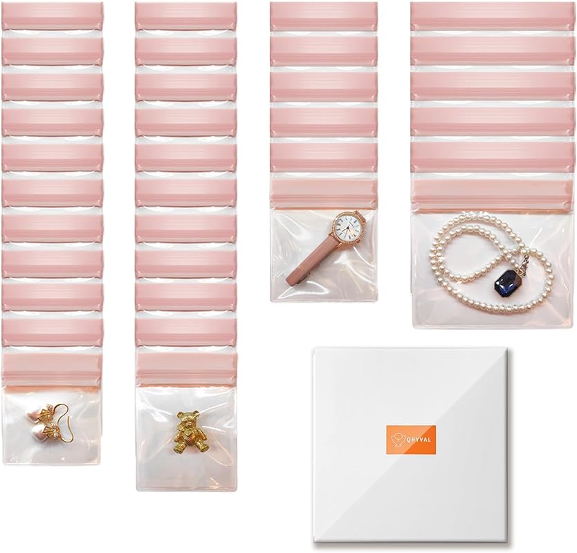 30 Pcs Anti-Tarnish Jewelry Bags for Travel & Storage, Clear EVA Pouches Soft No Yellowing