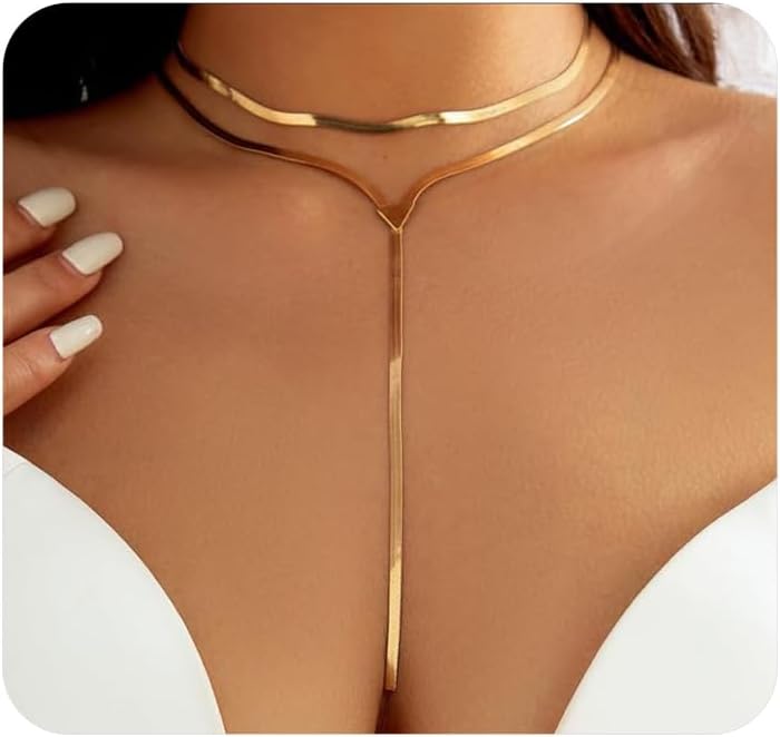 GIGB PBDK Chunky Gold Choker Necklace - Trendy Silver Statement Snake