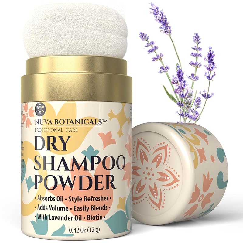 Nuva Botanicals Lavender Dry Shampoo Powder - Volumizing Travel Gift S